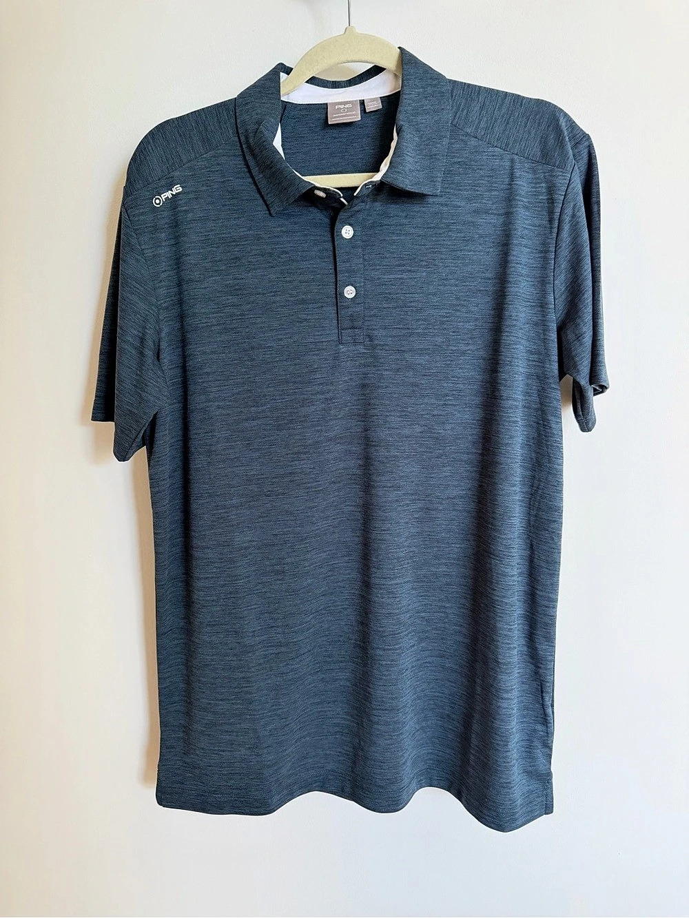 PING Fynn Heathered Polo Shirt Men's Blue
